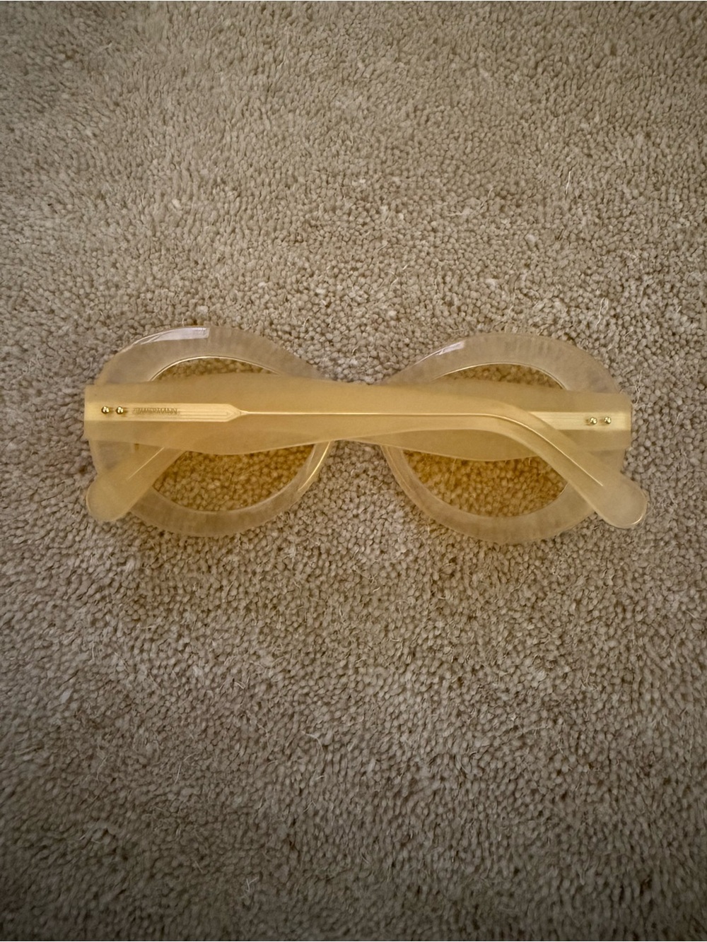 Zimmermann Cream Transparent Round Sunglasses with Yellow Lenses - Picture 2 of 4